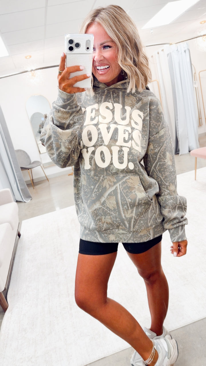 Jesus Loves You Camo Hoodie