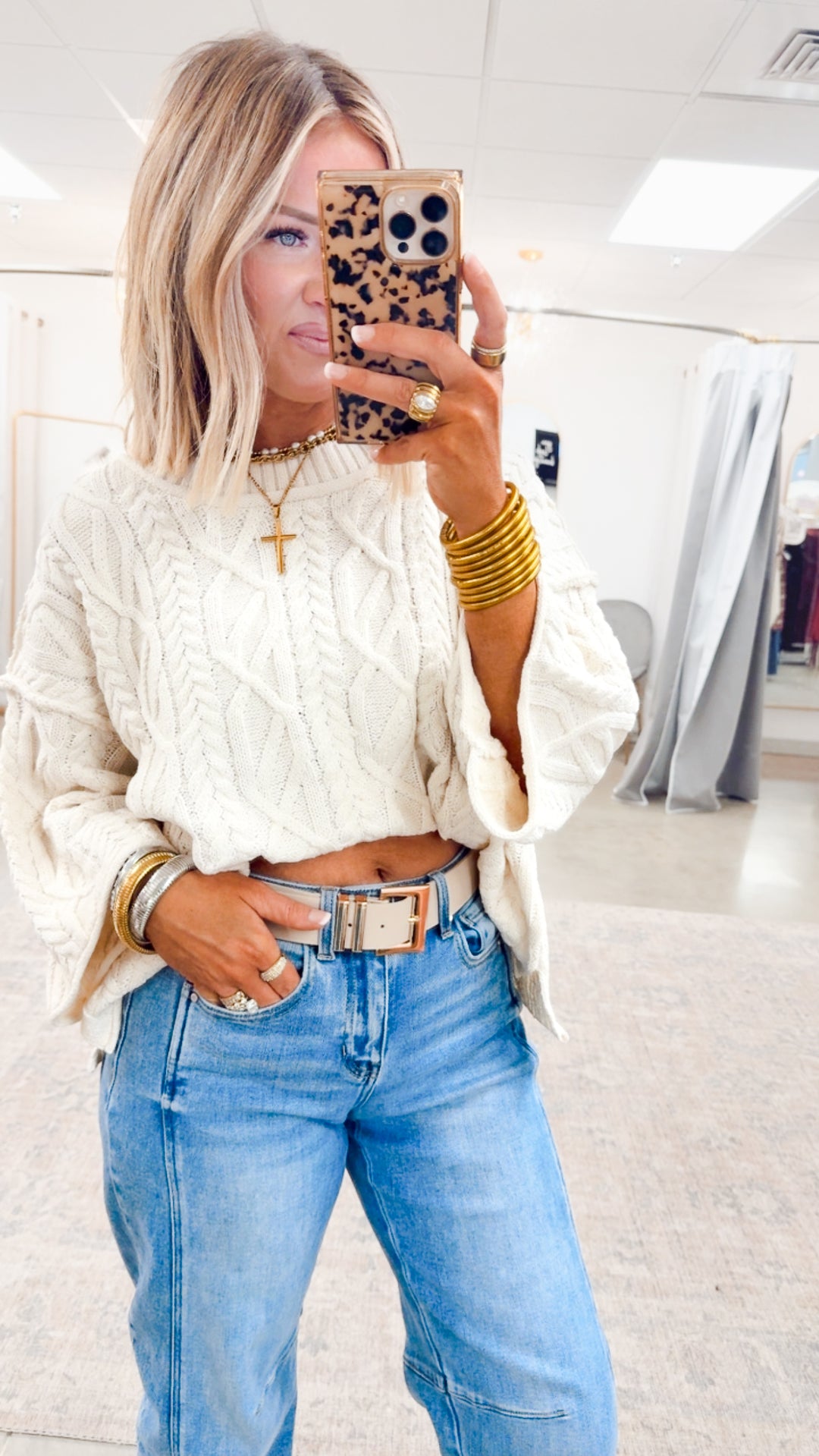 Winter Washed Sweater-Powder Cream