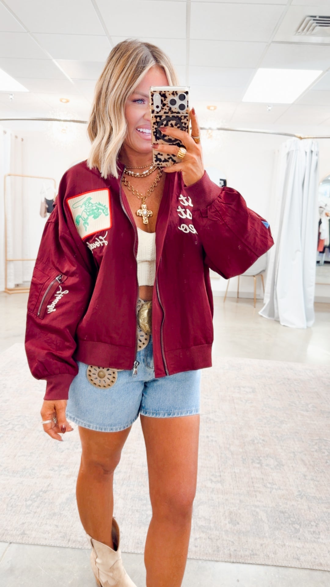 West League Bomber Jacket-Burgundy