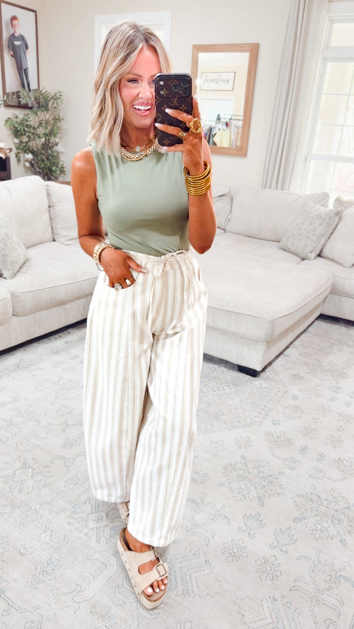 Blissful Boatneck Bodysuit-Olive