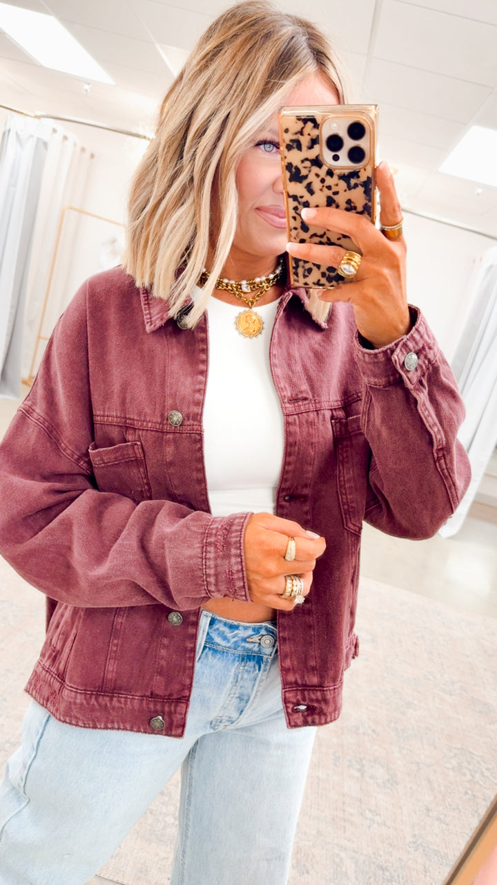 Oak Ridge Denim Jacket-Cherry Lacquer
