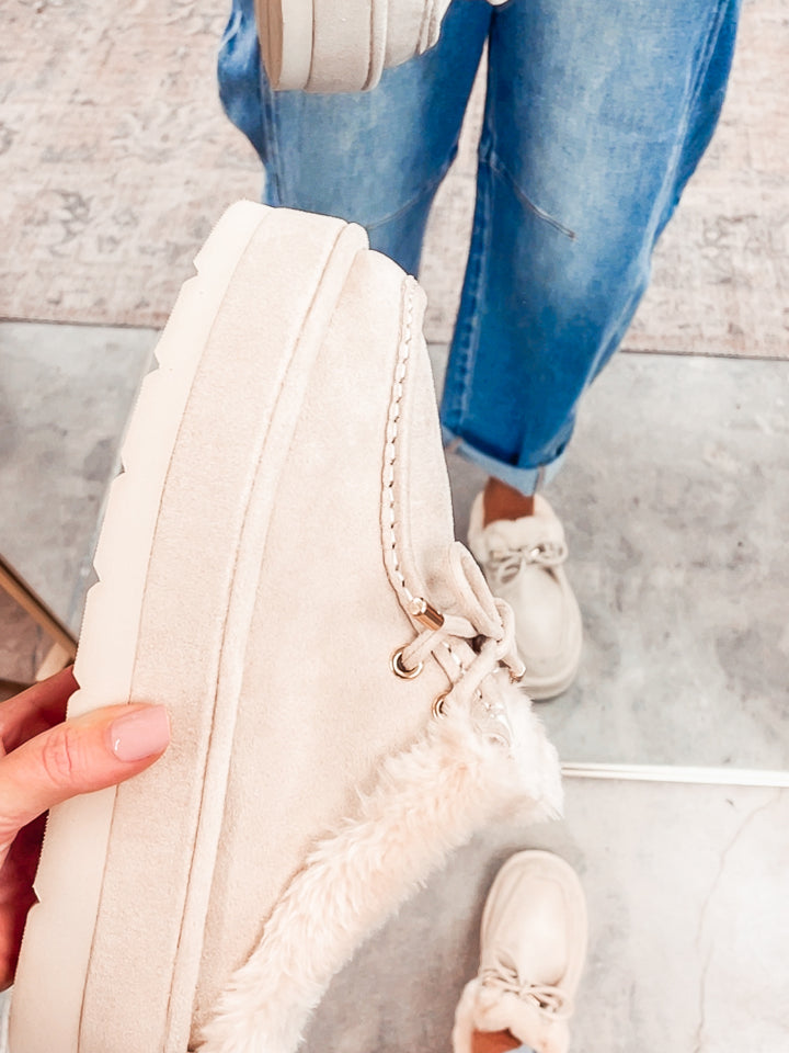 Tulsa Platform Mule-Bone Suede