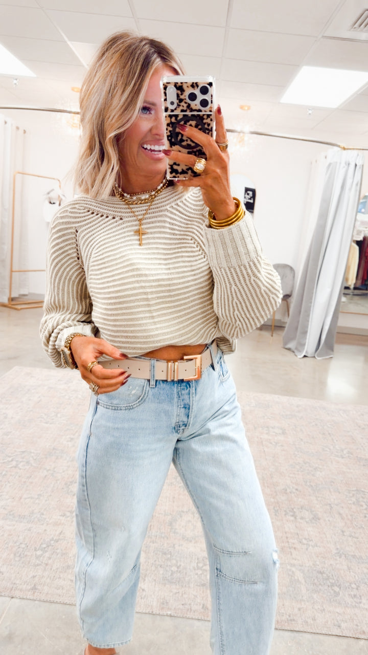 Tessa Ribbed Sweater-Cream