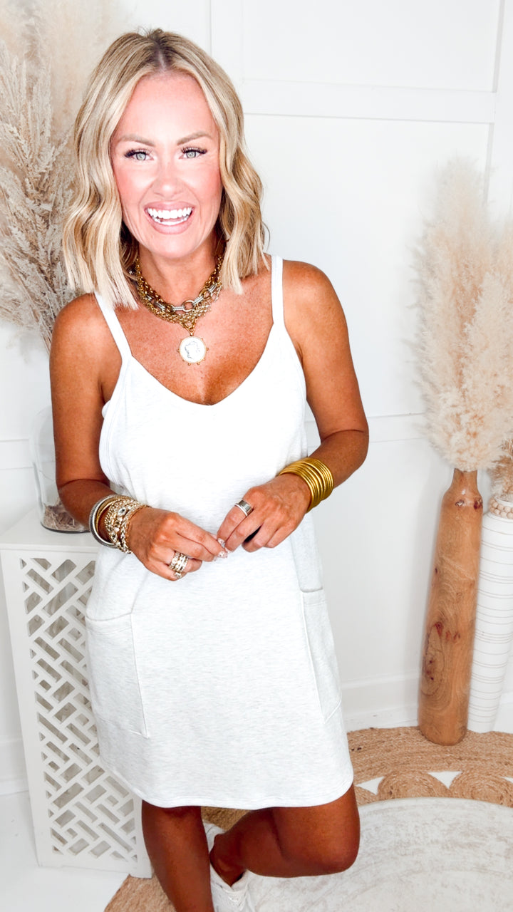 The Cloud Drift Romper Dress-Grey