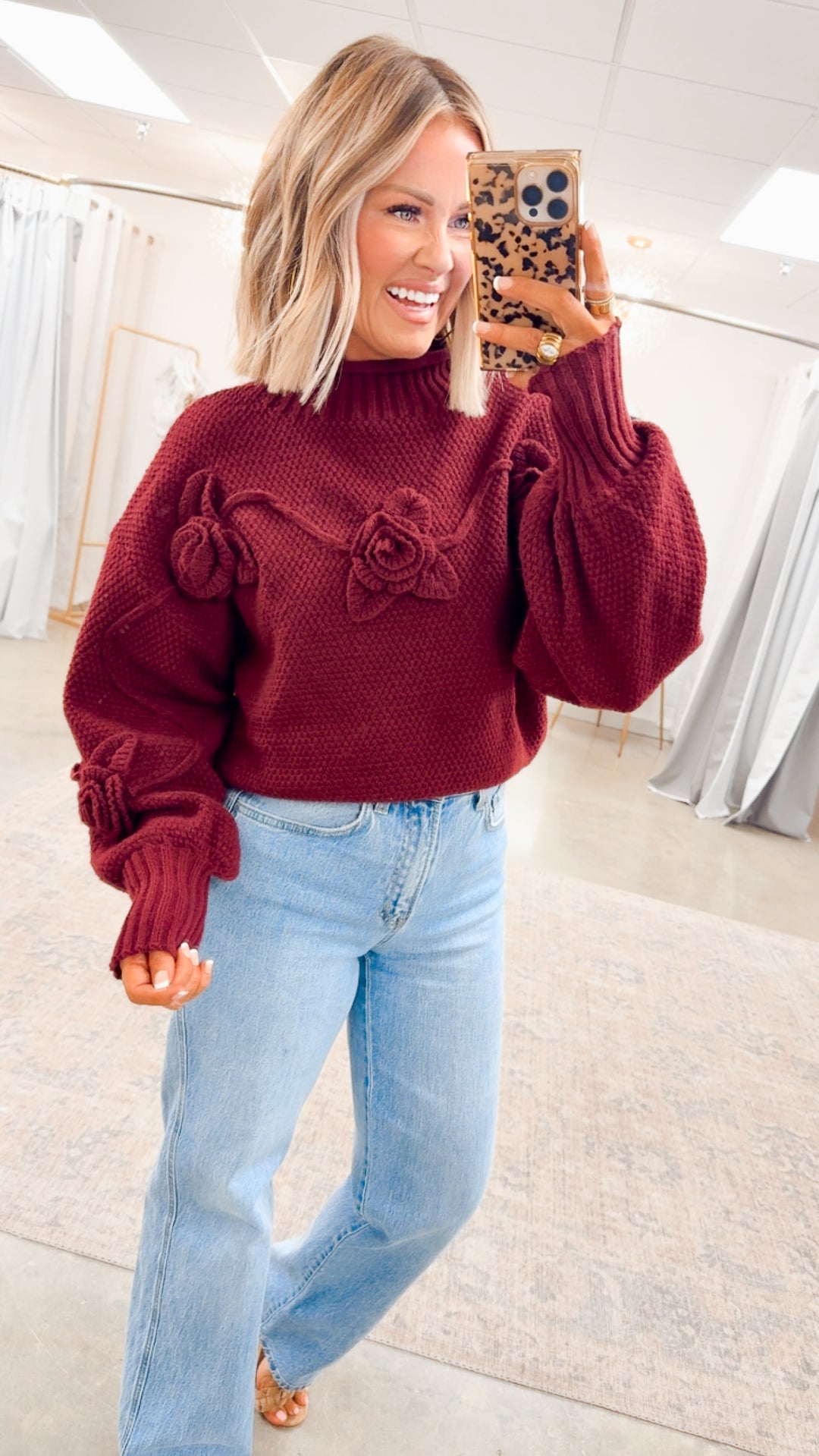 Lofty Turtleneck Rose Sweater-Wine