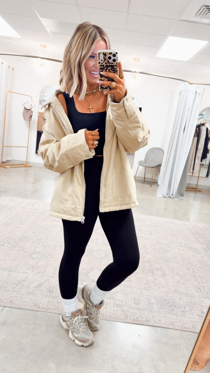 Fern Puffer Barn Jacket-Beige