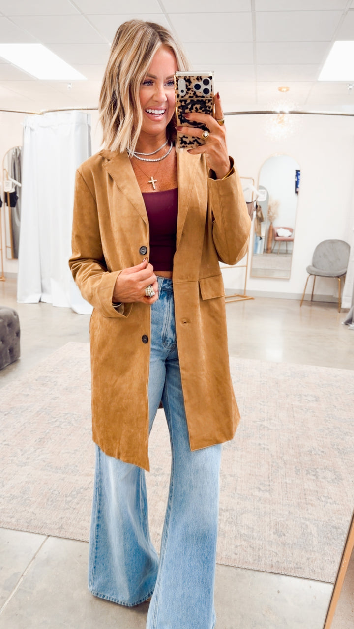 Demi Collared Jacket-Tan