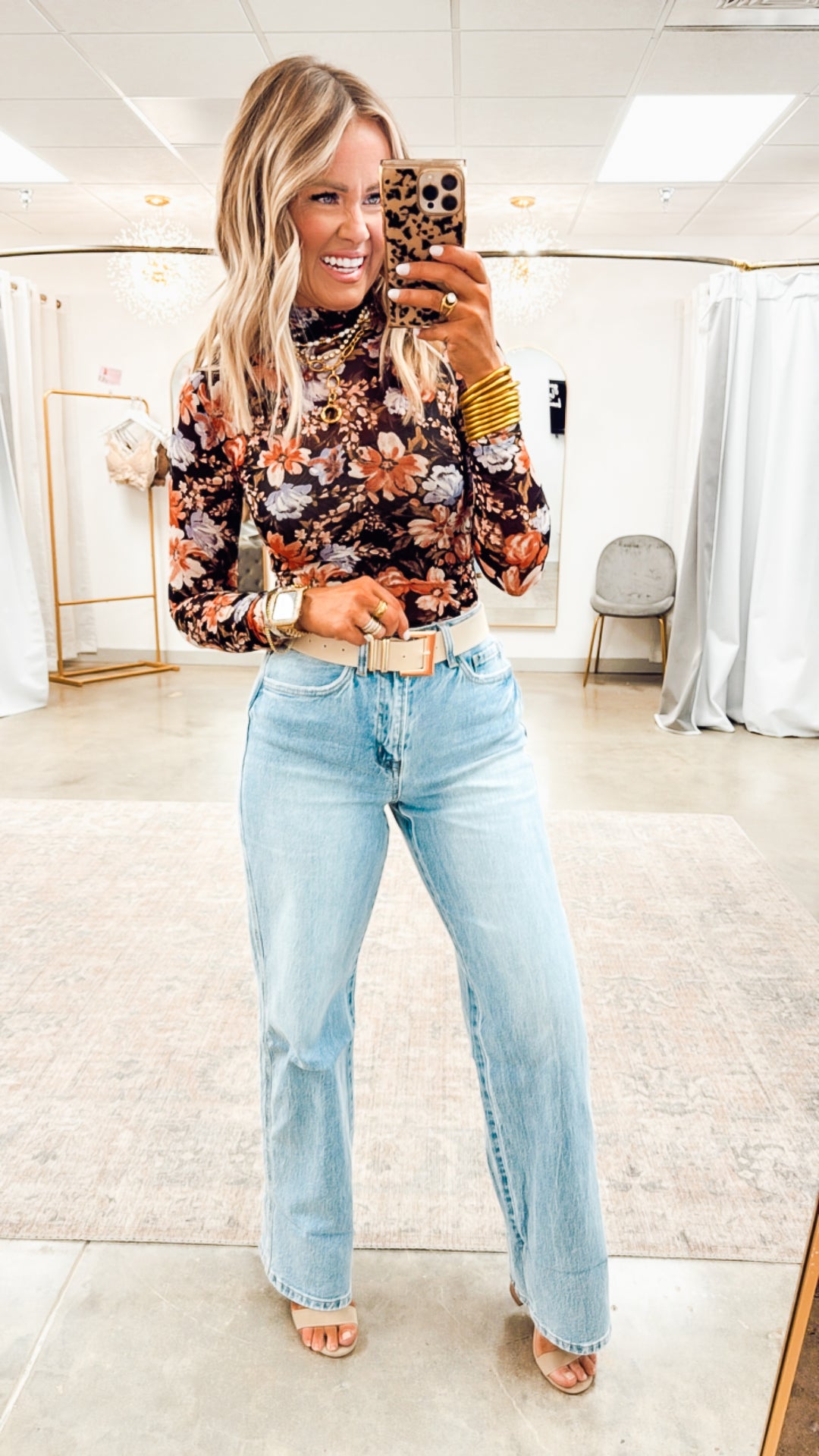 Poppy Mock Neck Mesh Top