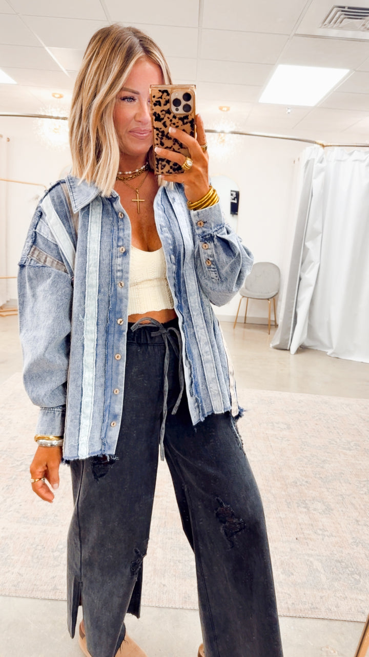Denim Patchwork Shacket