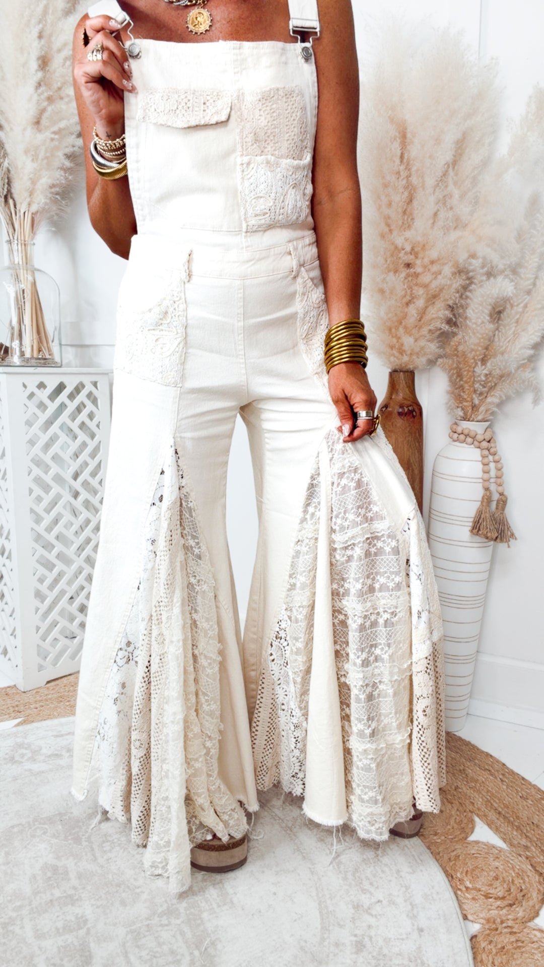 Lace & Ivy Wide Leg Overalls