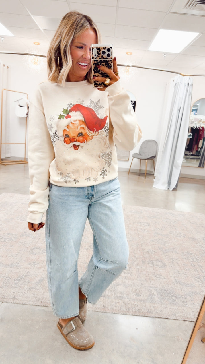 Vintage Santa Rhinestone Sweatshirt