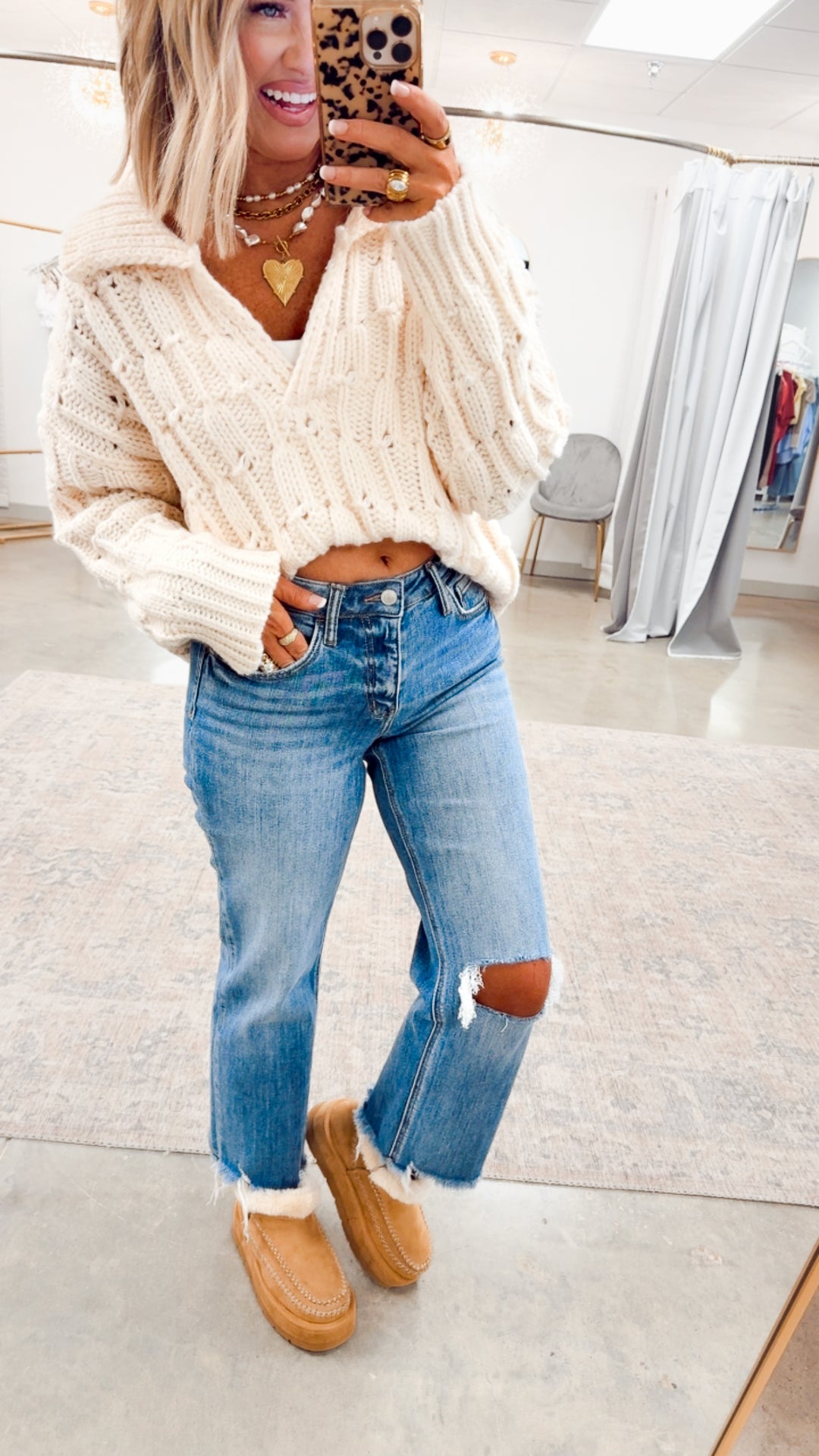 The Mia High-Rise Slim Wide Jeans