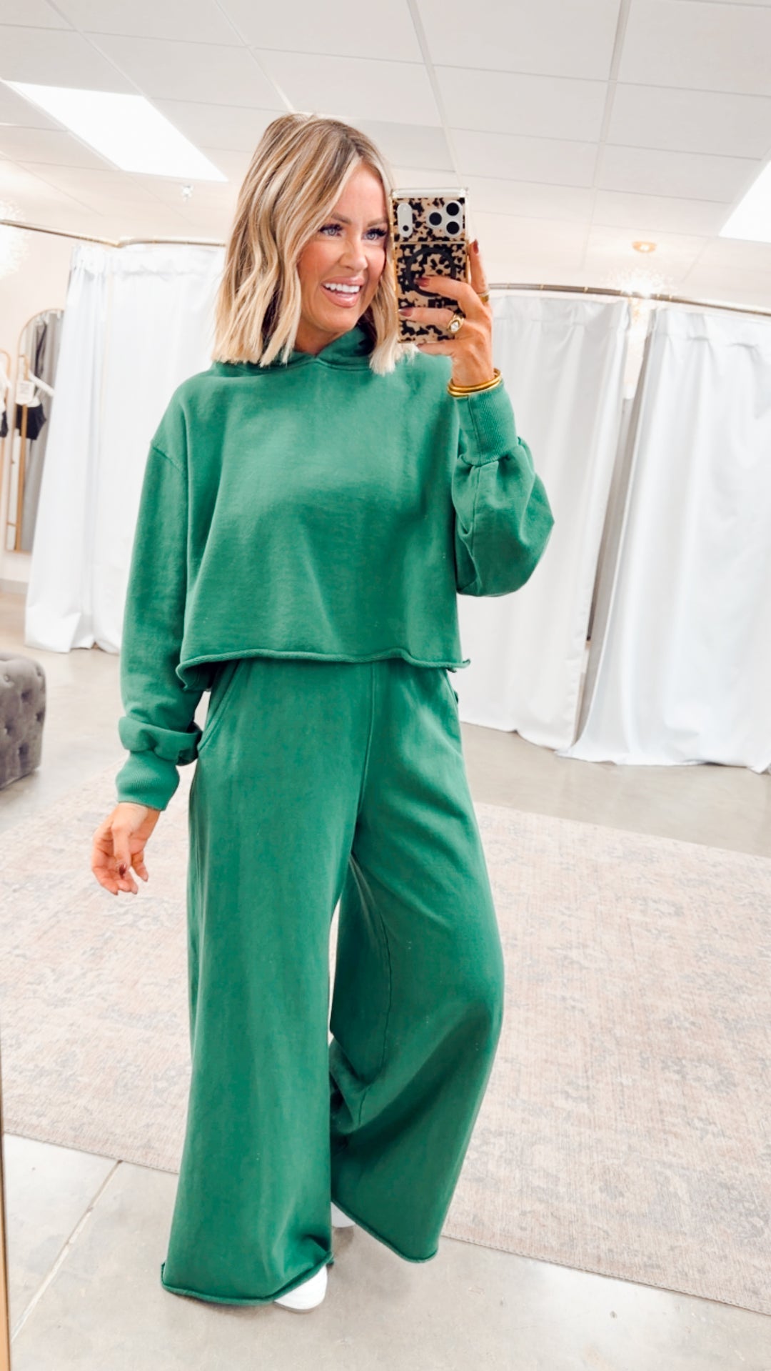 The Loft Ease Pant Set-Hunter Green