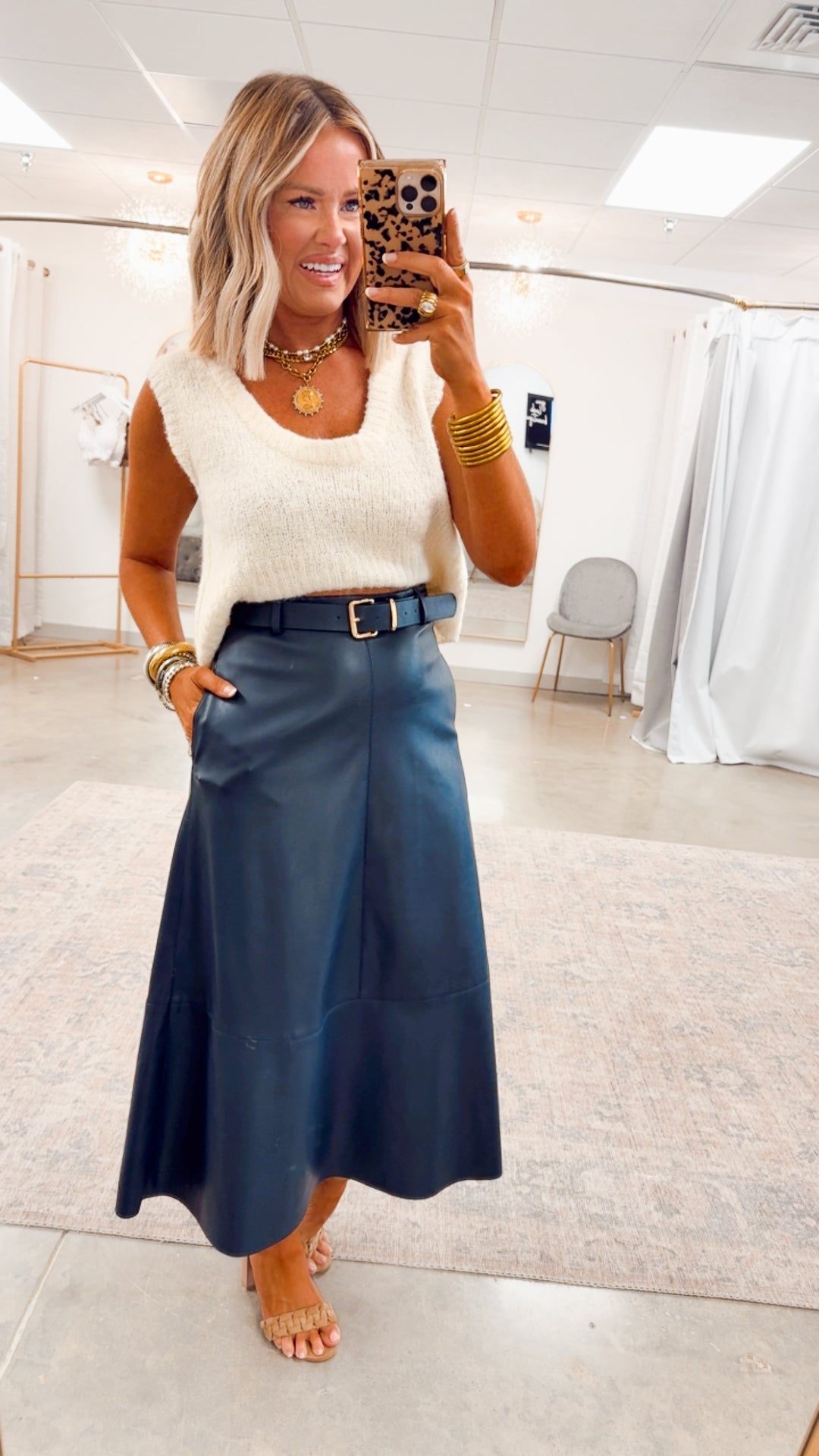 Charlotte Rae Midi Skirt-Midnight