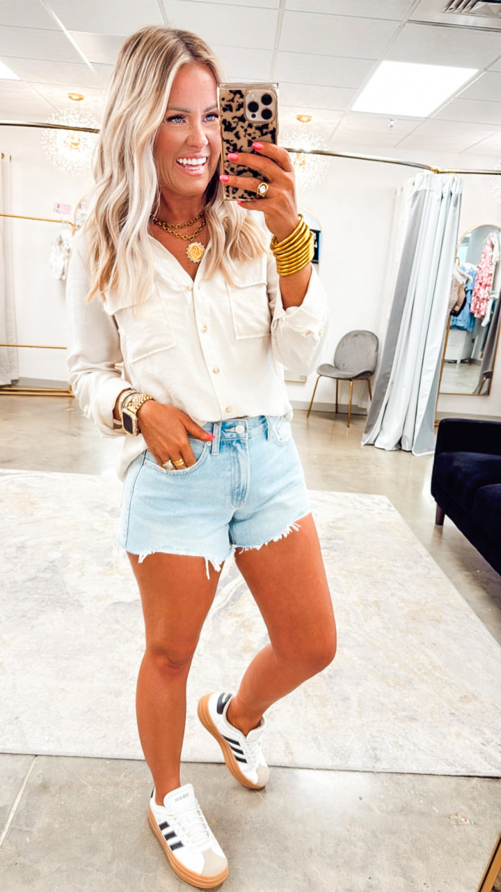 Ella Pocket Button-Down Shirt