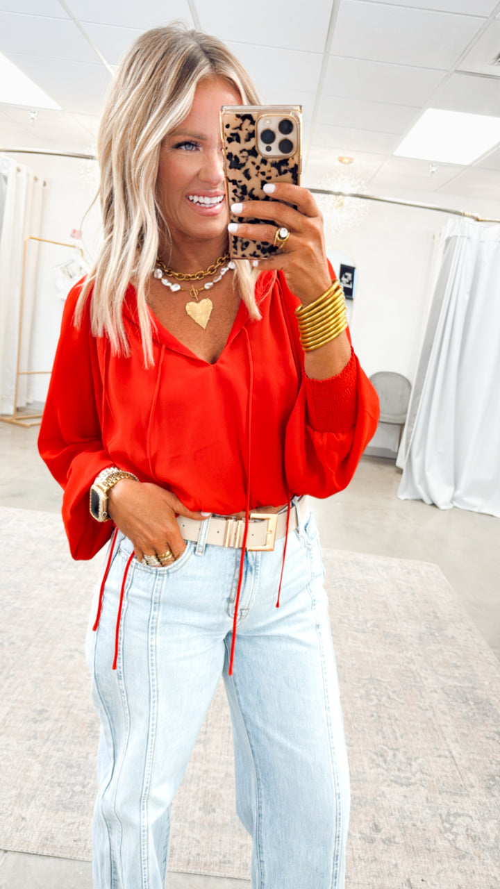 Giselle Smocked Cuff Blouse