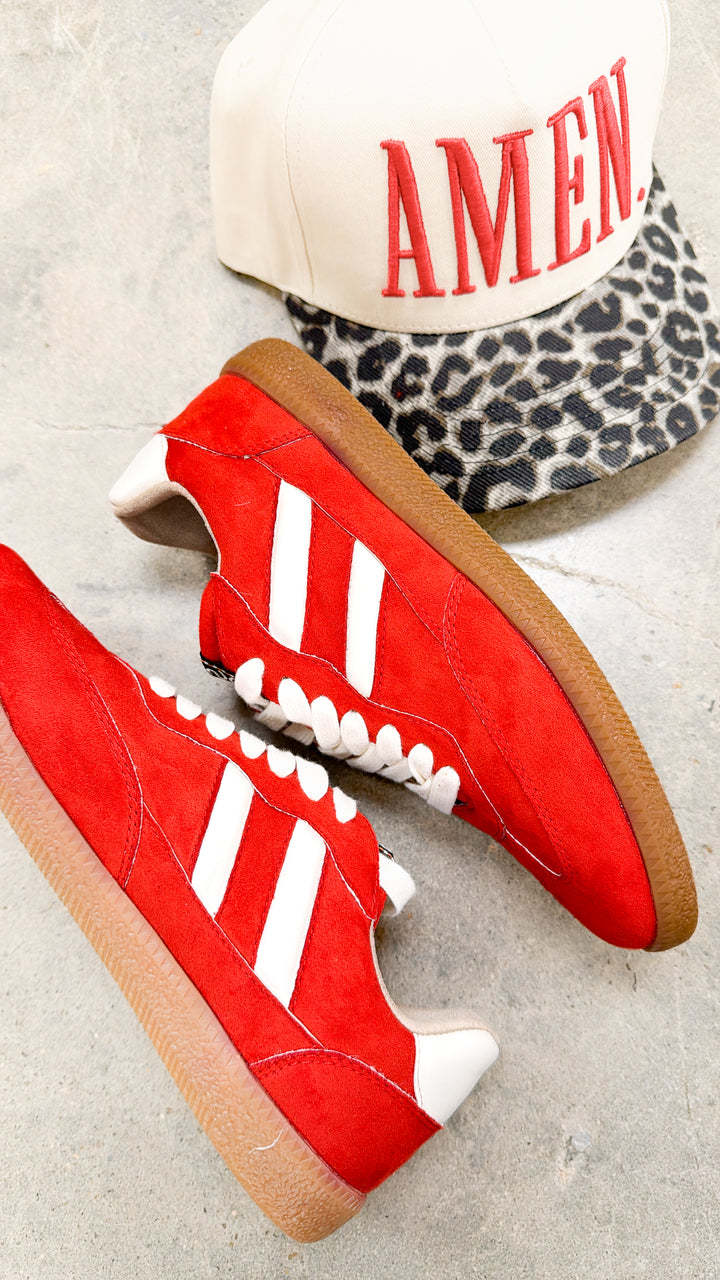 Renee Sneaker-Red Suede