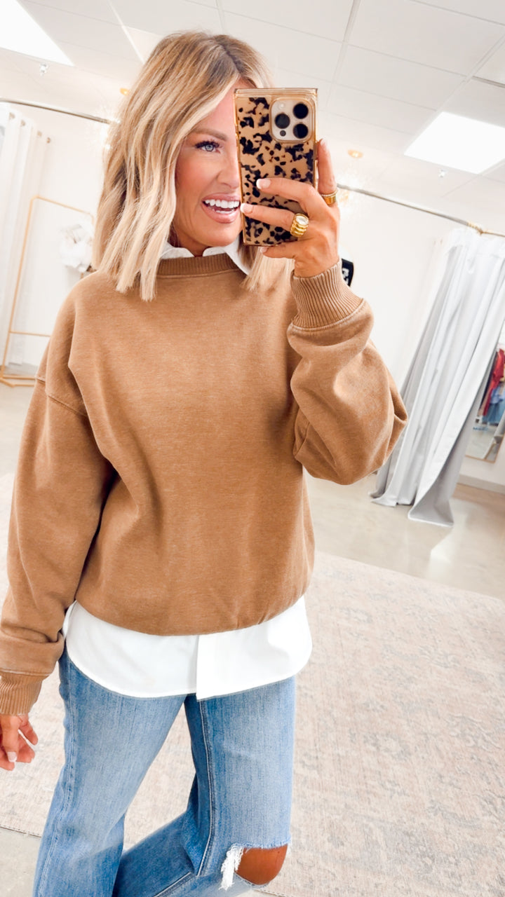 Deep Camel Rustic Ease Sweatshirt