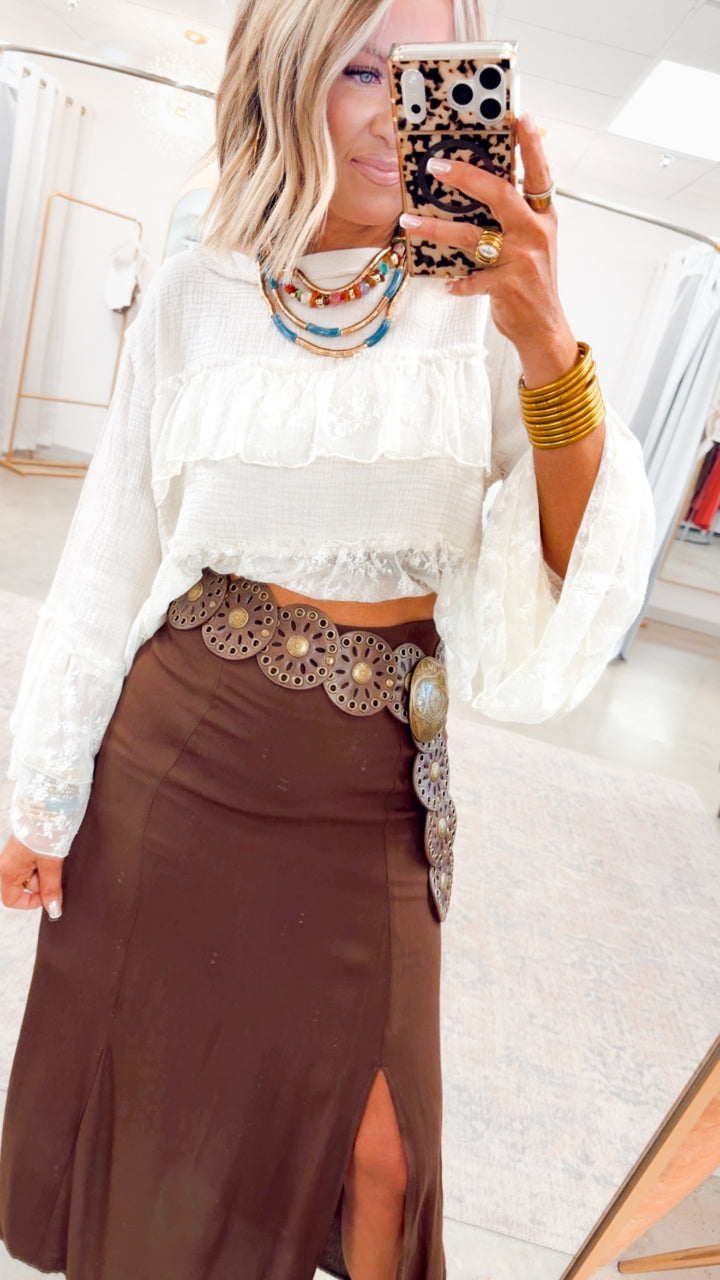 The Wild Sage Mandala Belt- Dark Brown