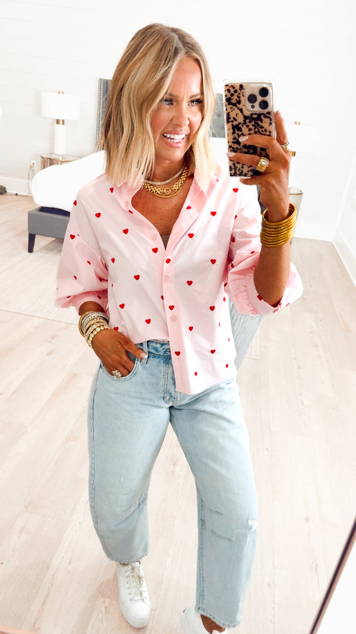 Sweetheart Button Down Top