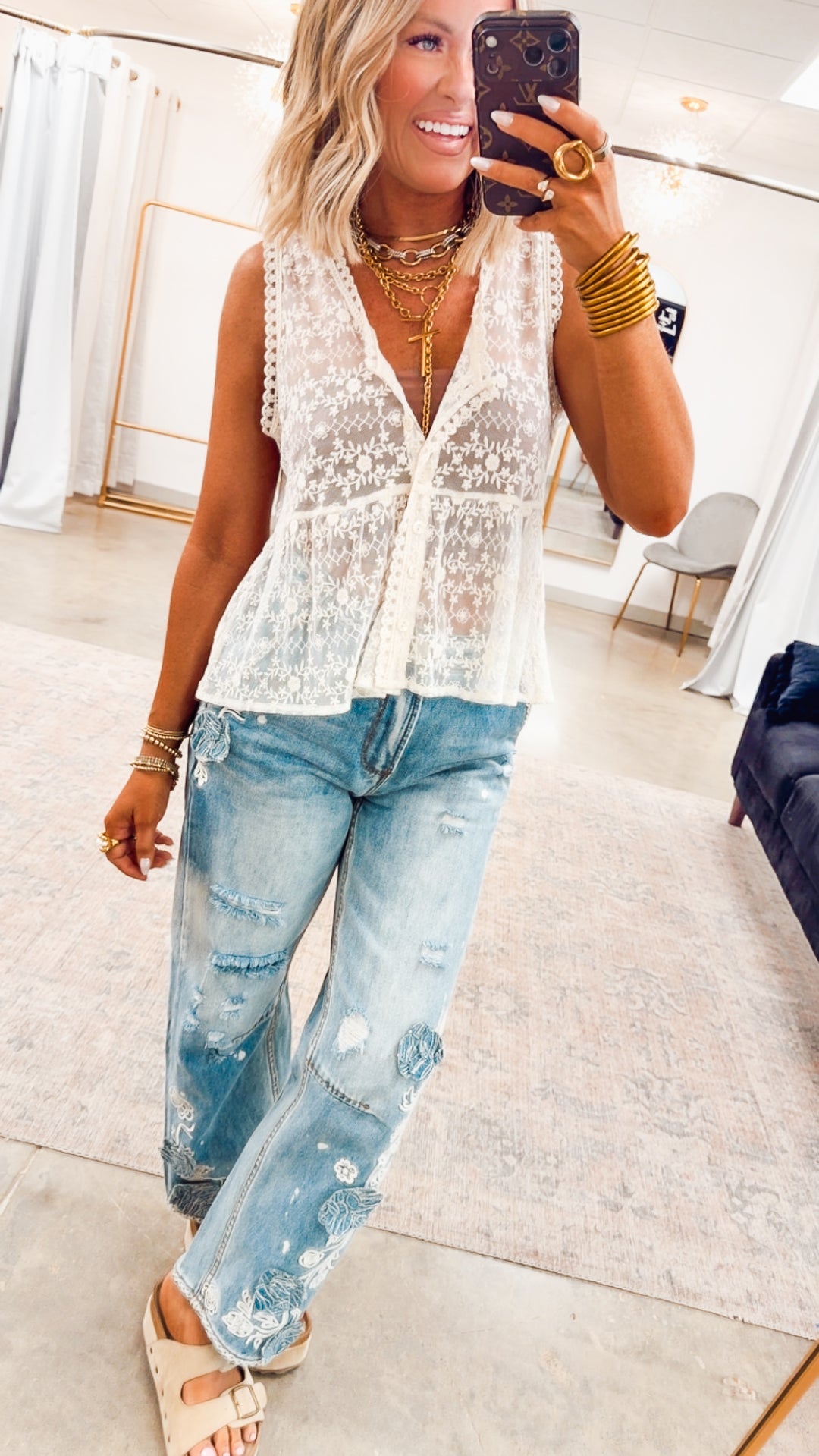 The Dusty Bloom Distressed Jeans