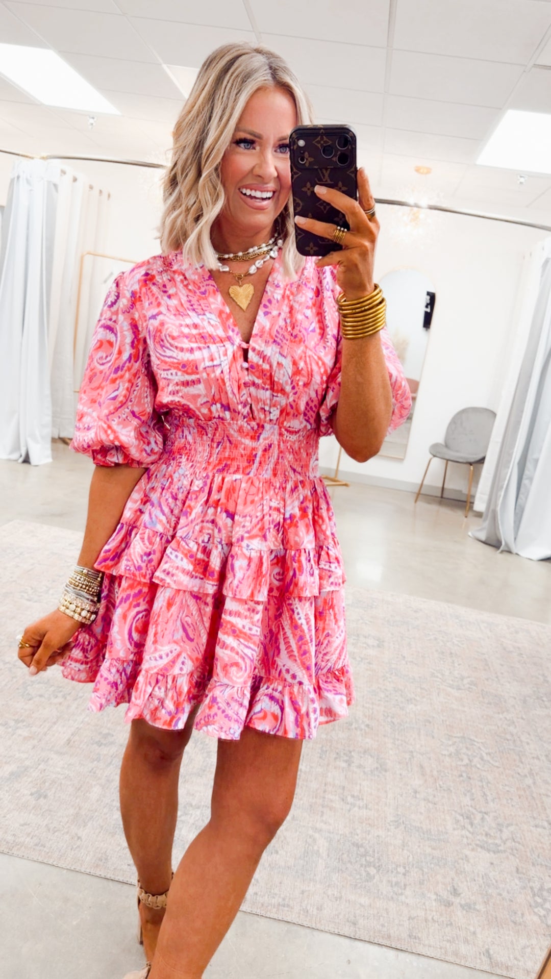 Rosey Echoes Mini Dress