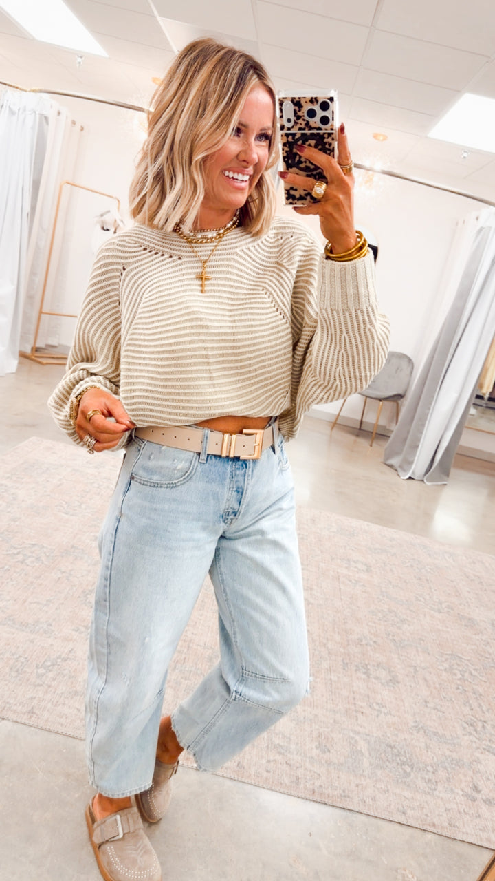 Tessa Ribbed Sweater-Cream
