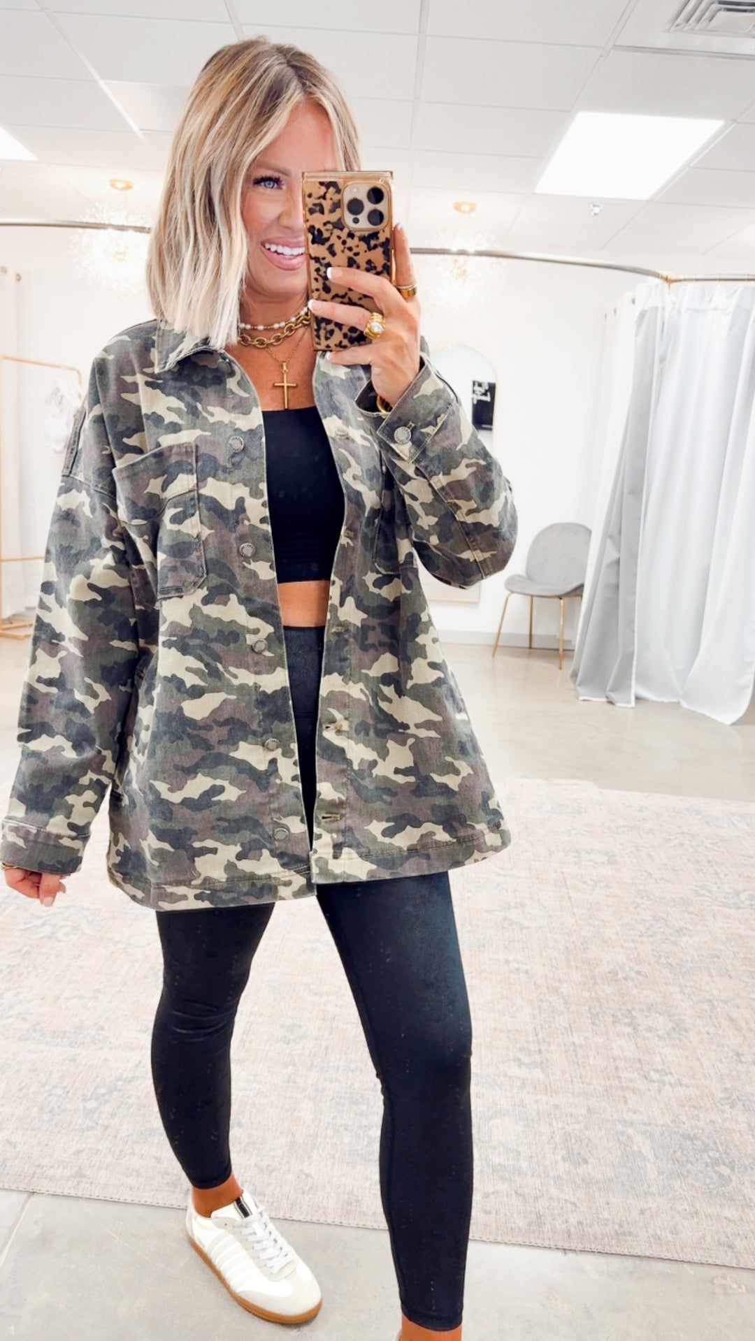 Oversized Camo Boyfriend Jacket