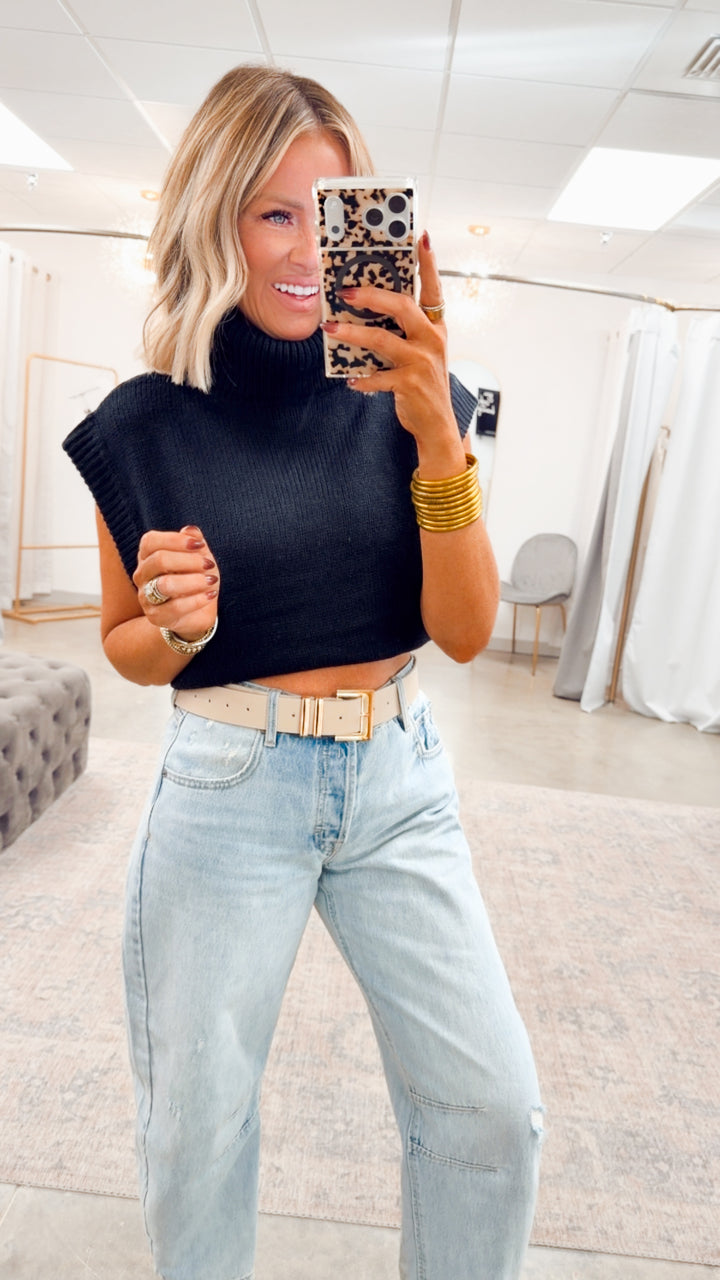 The Mira Turtle Neck Sweater-Black