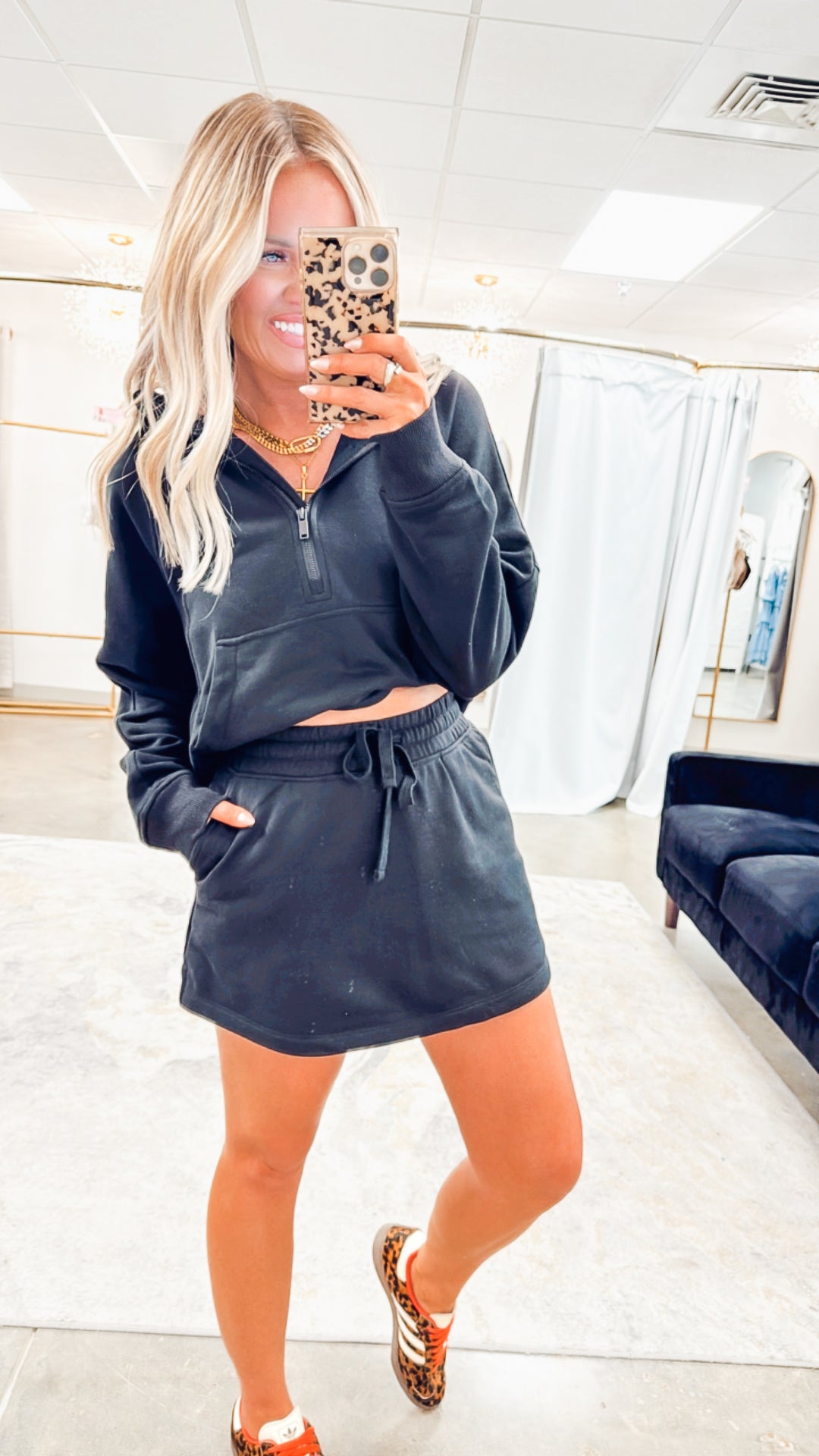 Effortless French Terry Skort - Black
