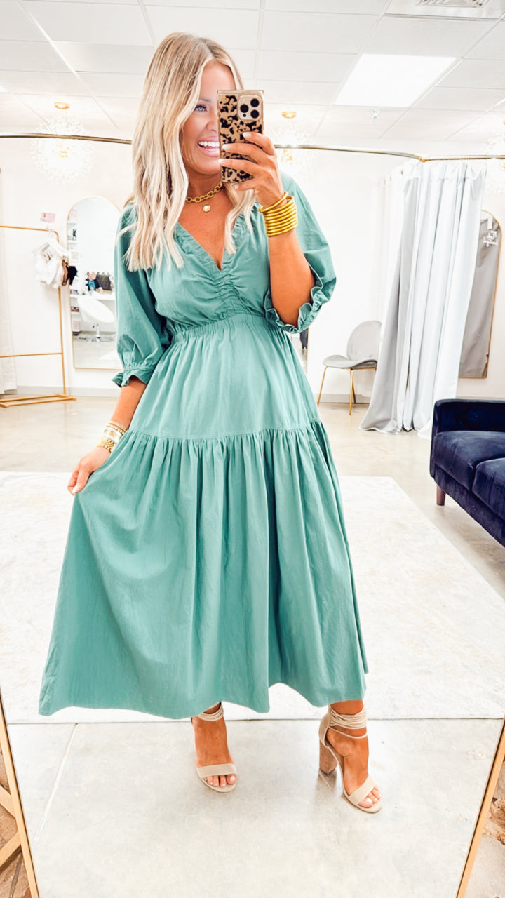 The Amara Midi-Teal