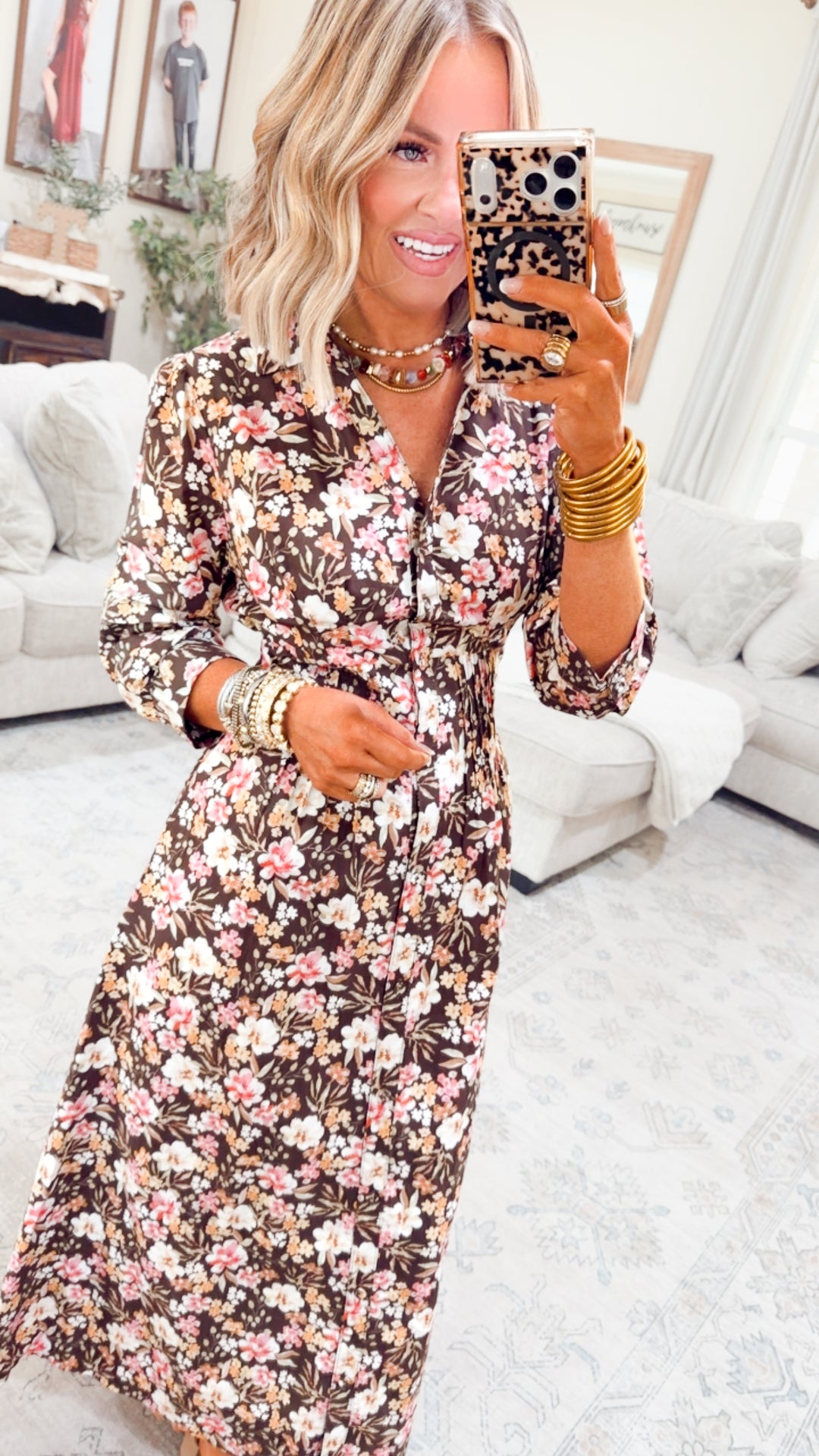 Fall Petal Midi Dress