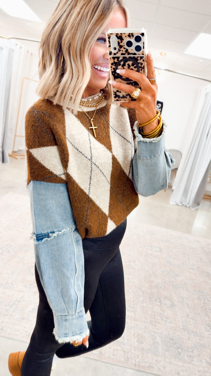 The Brixton Argyle Block Sweater