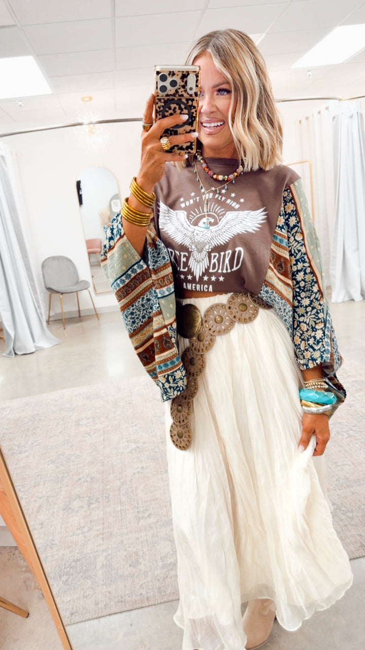 The Mandala Eyelet Disc Belt- Taupe