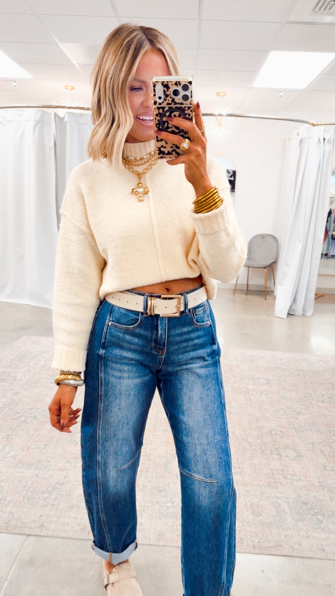 Stetson Barrel Cuffed Jeans-Dark