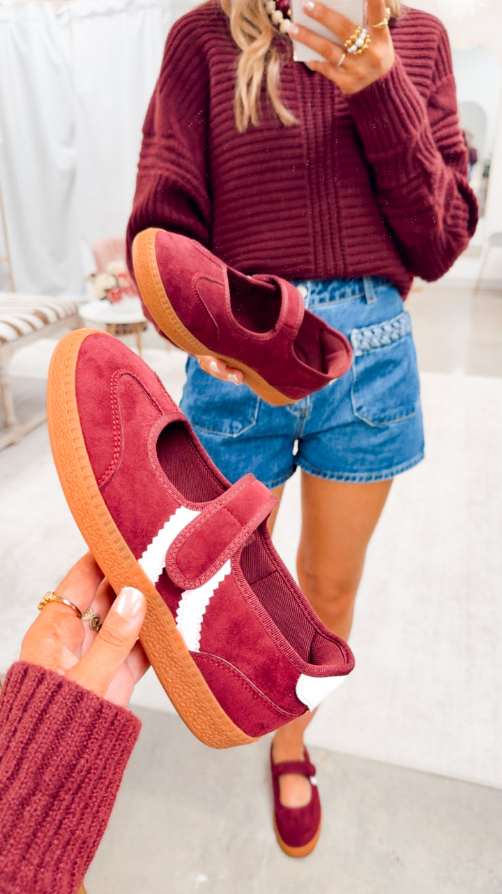 Calm Down Mary Jane Wine Sneaker