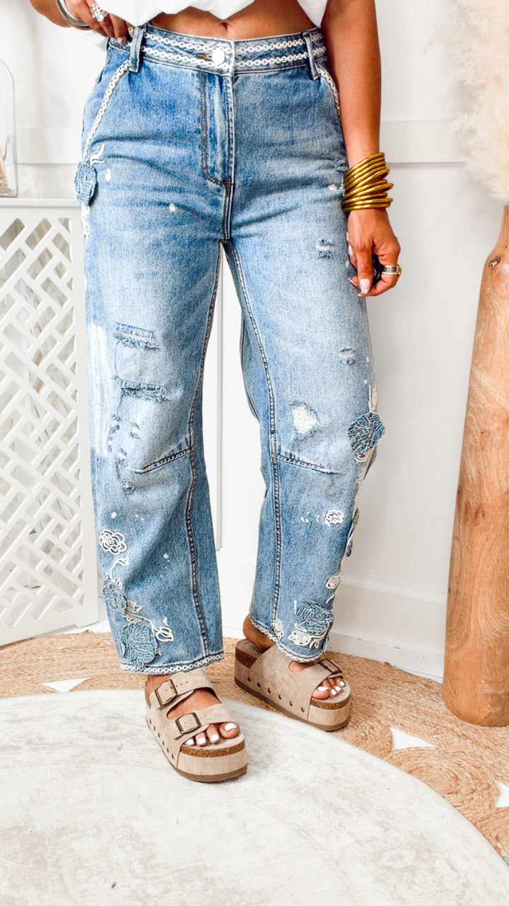 The Dusty Bloom Distressed Jeans