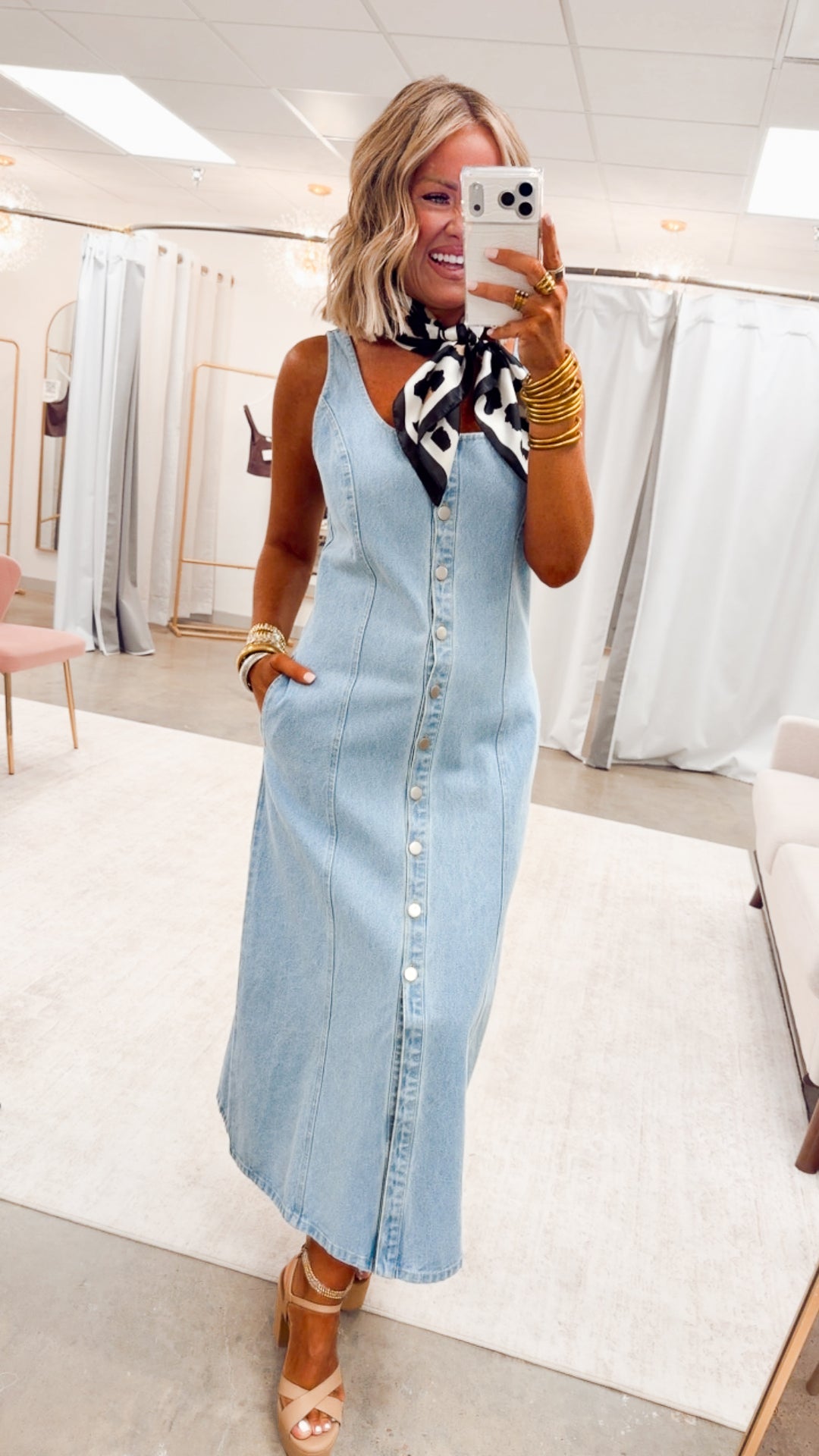 The Brighton Jean Midi Dress