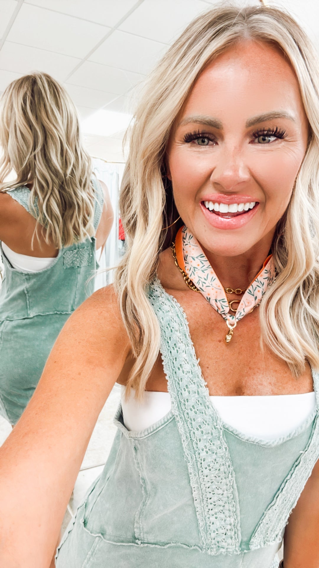 Lace Boho Spring Romper-Green