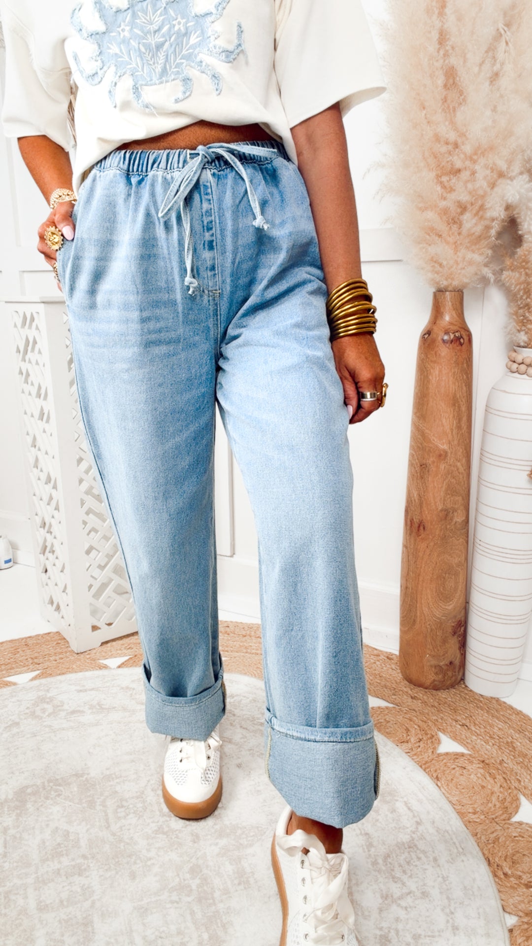 Lexington Relaxed Pants-Denim