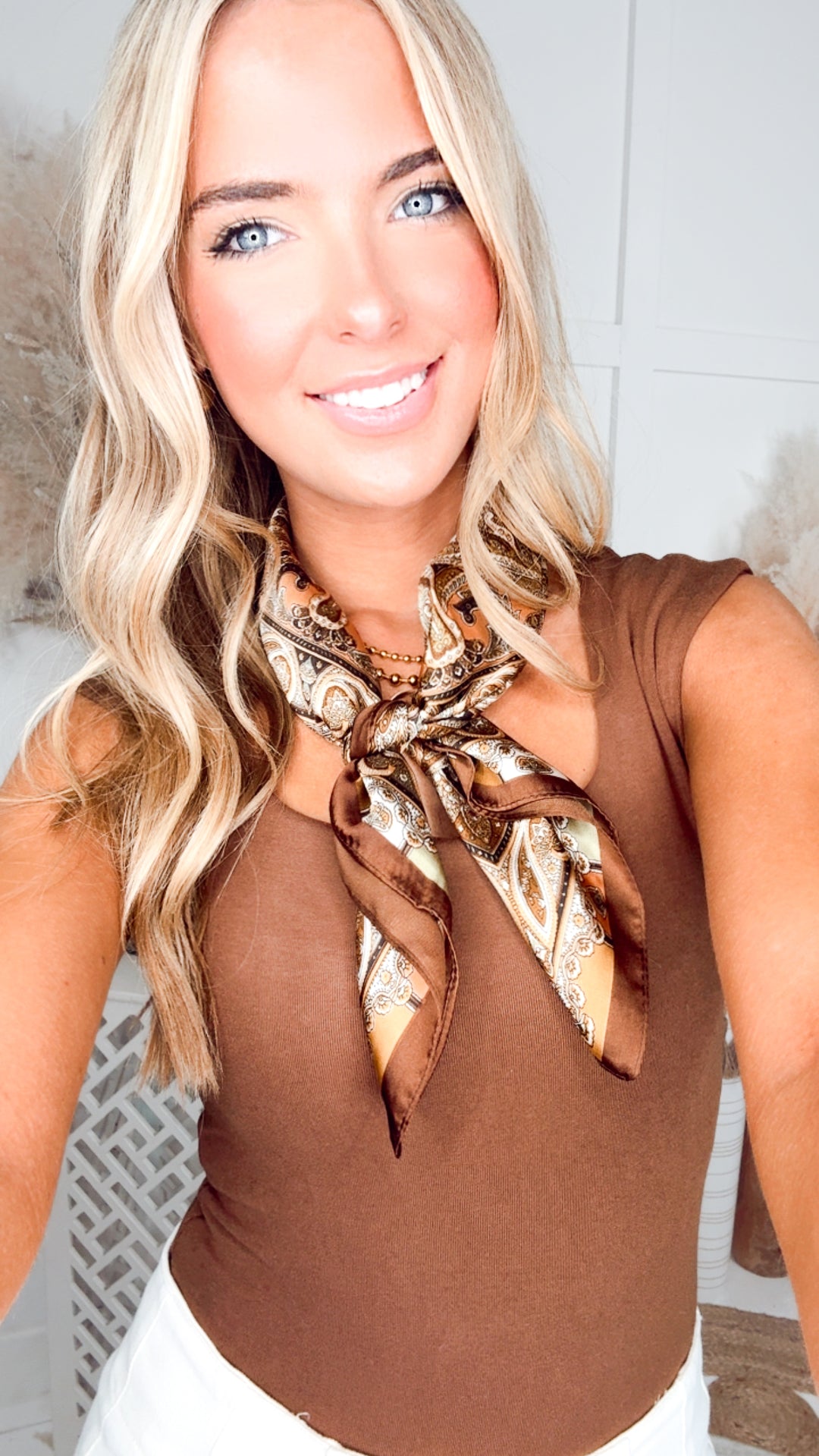Boho Paisley Print Elegant Silk Scarf