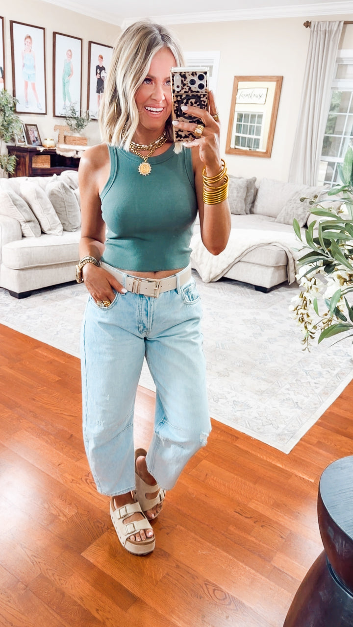 Green Classic Charm High Neck Tank
