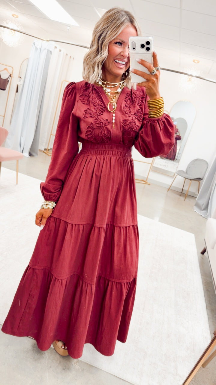 The Maison Bloom Maxi-Burgundy