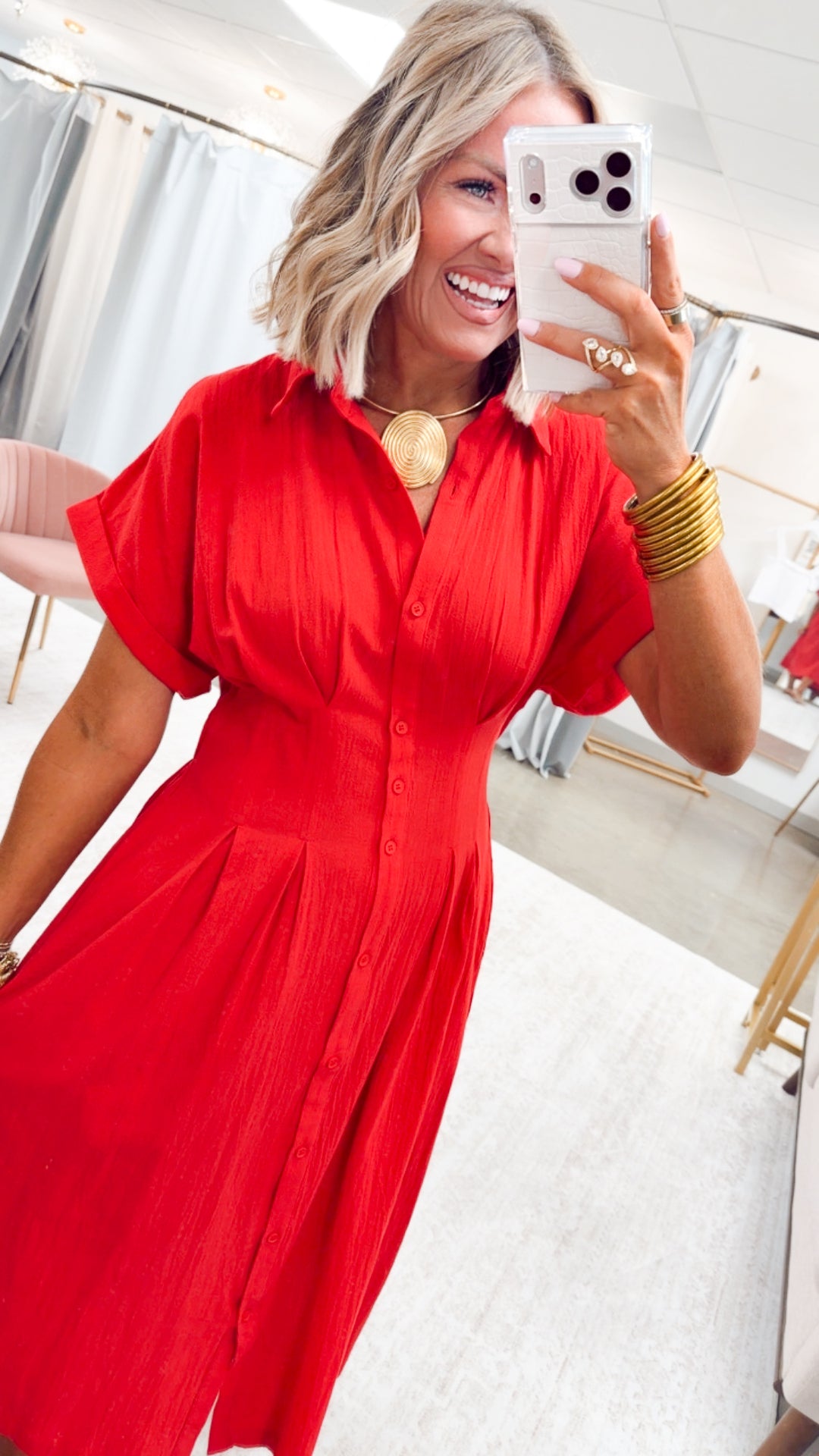 The Sullivan Pleated Shirt Dress