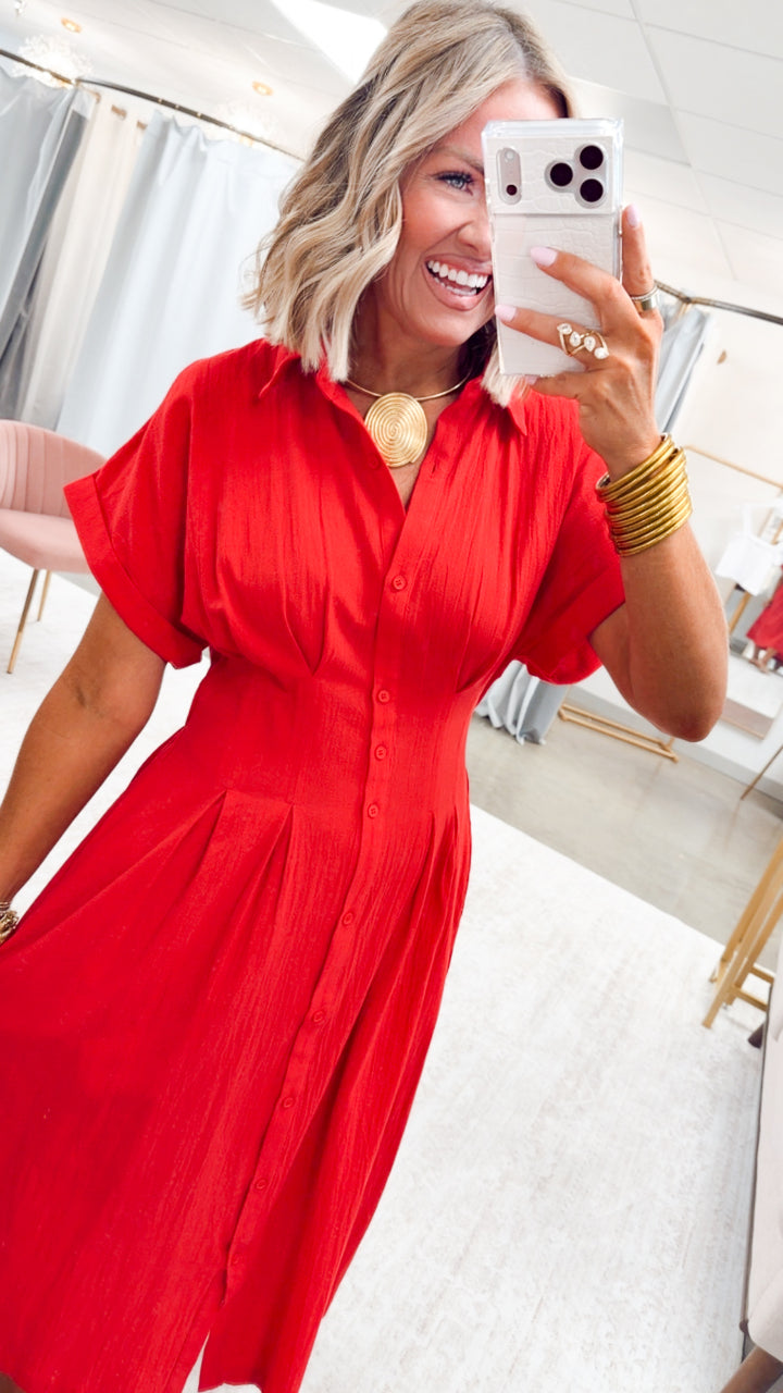 The Sullivan Pleated Shirt Dress