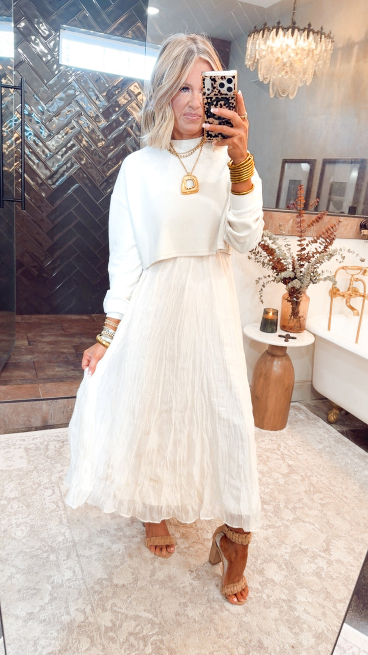 Millie Midi Skirt-Pearl