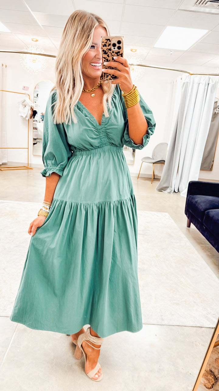 The Amara Midi-Teal