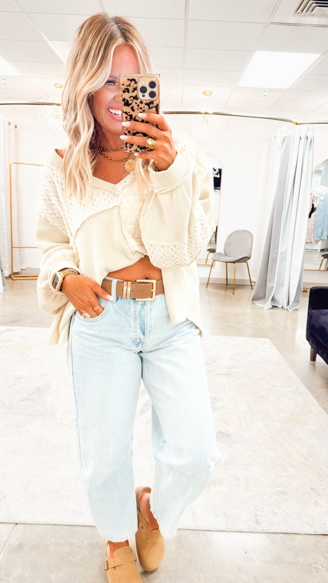 Indie Stitch Top-Oatmeal