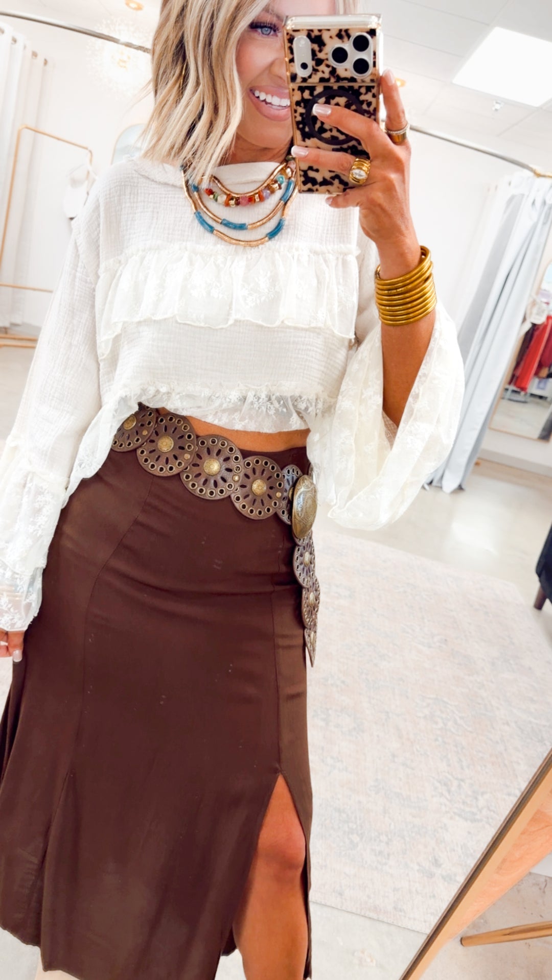 The Marlow Midi Skirt-Brown