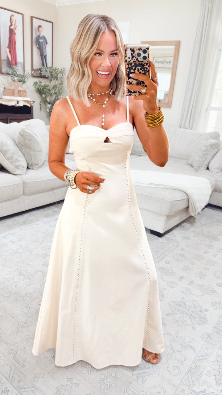 Isla Breeze Maxi Dress-Ecru